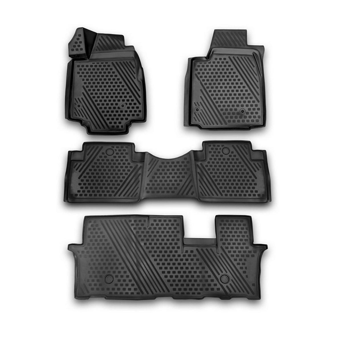 Honda Pilot Floor Mats - Omac - Rubber TPE, 4 Pcs - Black - '09-'15